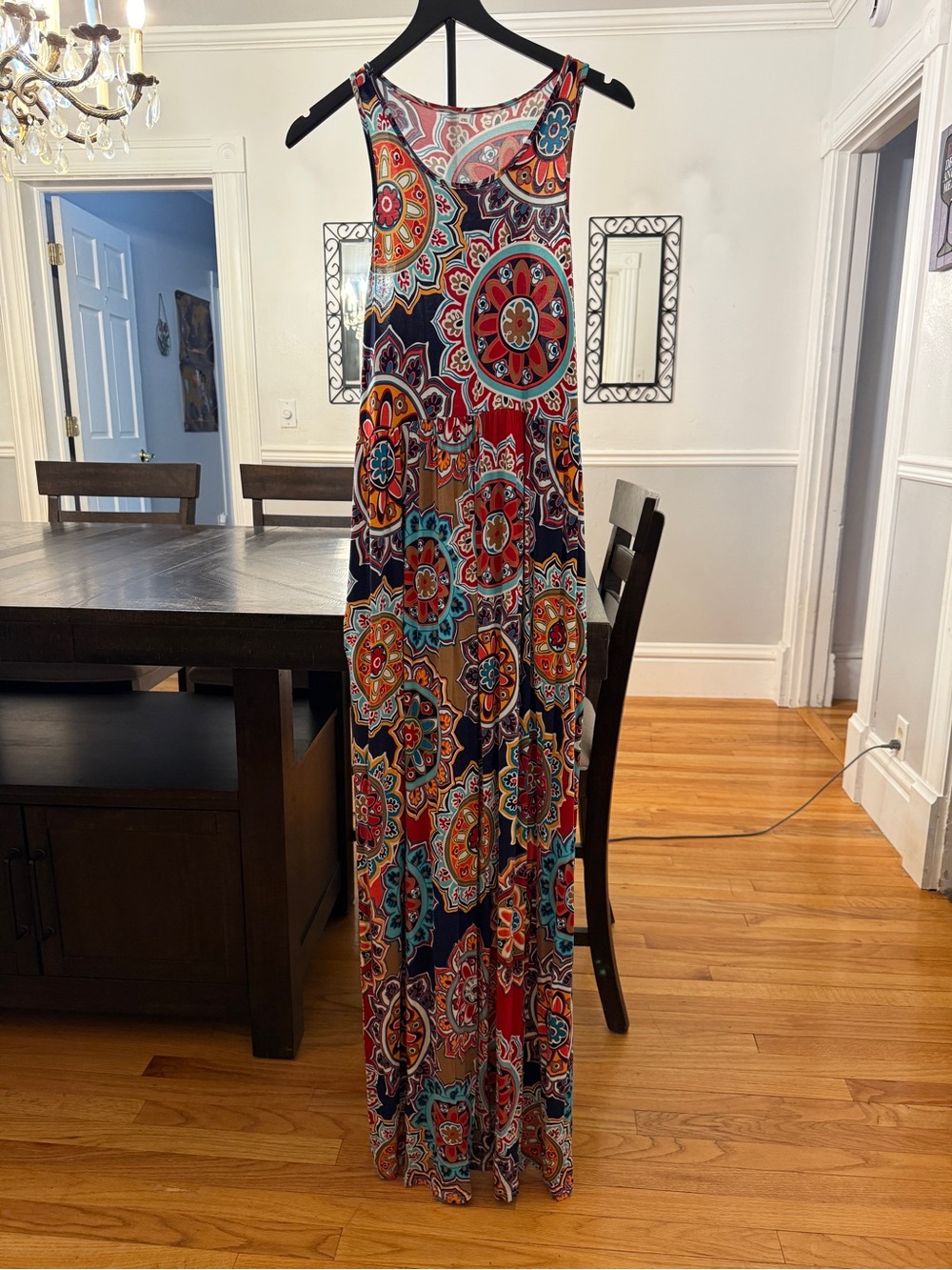 🌷Bright & Bohemian! Multi Color Kaleidoscope Paisley Maxi Pocket Dress